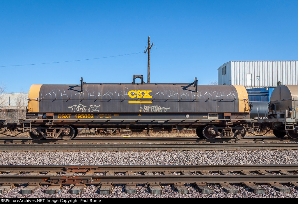 CSXT 495882, Thrall Steel Coil Car on UPRR